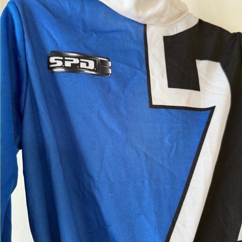 Power Ranger Blue and Black Kids Costume - Picture 4 of 11